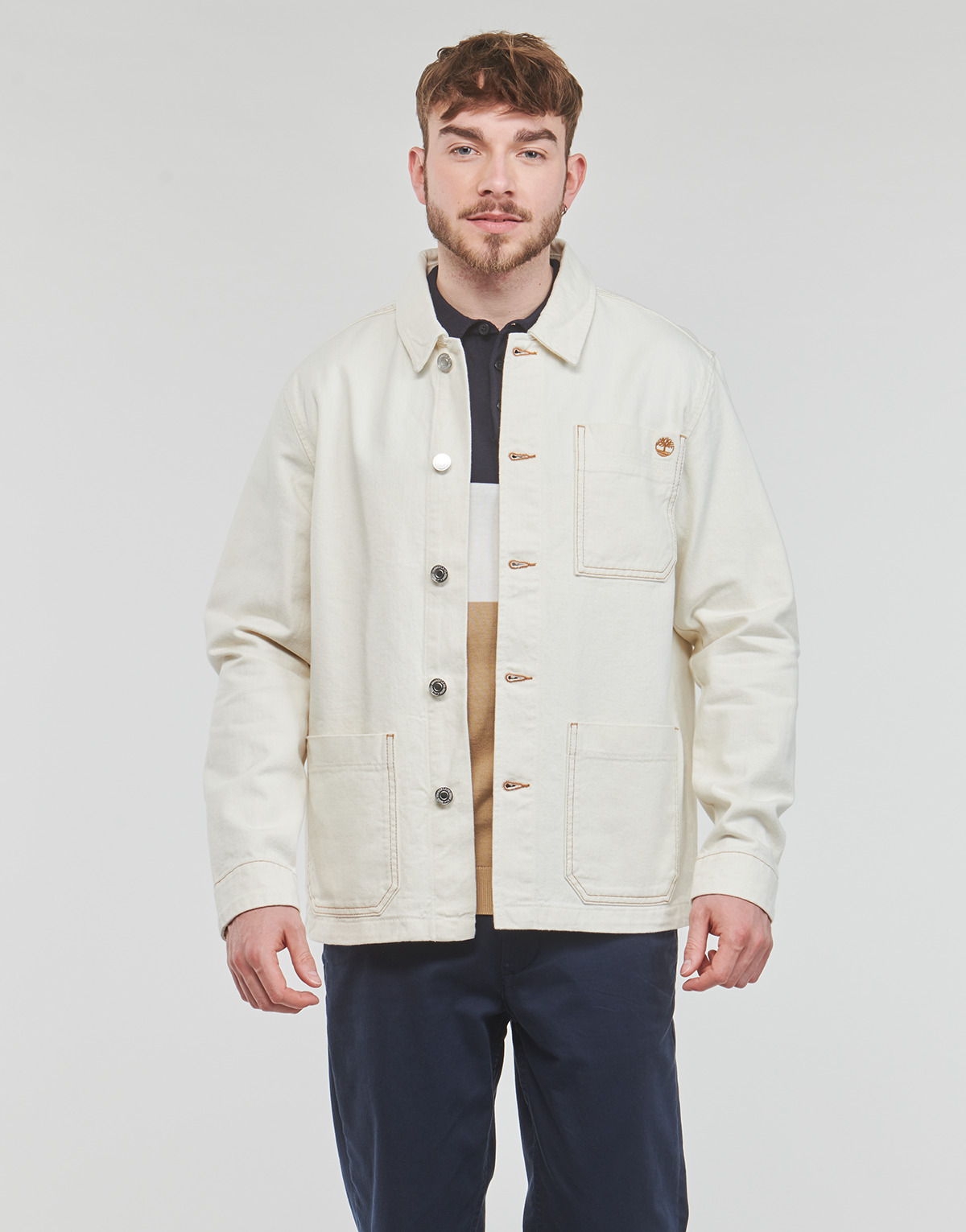 Textil Homem Jaquetas Timberland Fame Work For The Future - Cotton Hemp Denim Chore Jacket Branco