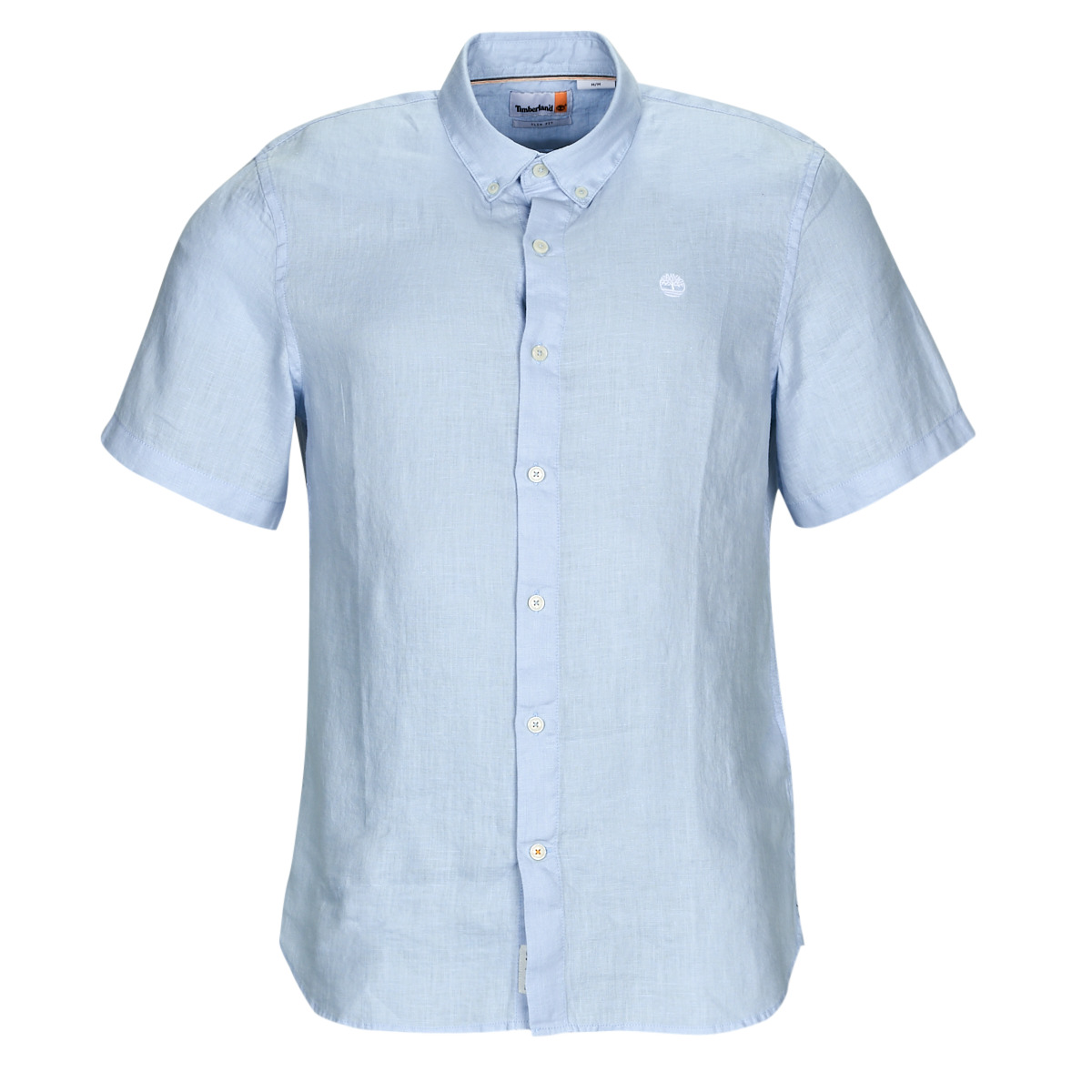 Textil Homem Camisas mangas curtas Timberland fishtail SS Mill River Linen Shirt Slim Azul / Céu