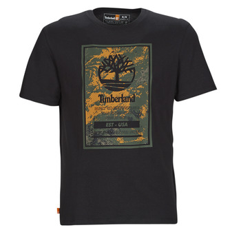 Textil Homem T-Shirt mangas curtas Timberland SS Printed Logo Tee (Authentic) Preto