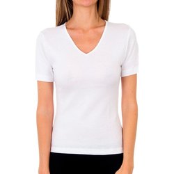 Textil Mulher T-Shirt mangas curtas Abanderado P04AN-BLANCO Branco