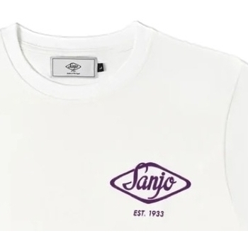 Textil Homem T-shirts e Pólos Sanjo T-Shirt Flocked Logo - White Branco