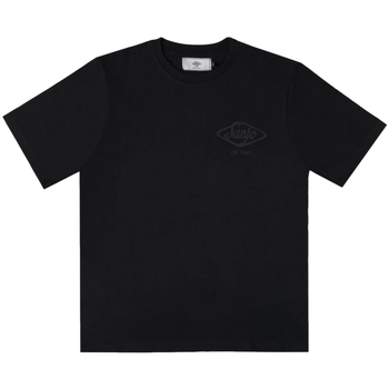 Textil Homem T-shirts e Pólos Sanjo T-Shirt Flocked Logo - All Black Preto