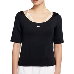 Textil Mulher T-Shirt tops mangas curtas Nike  Preto