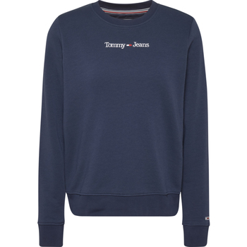 Textil Mulher Sweats Tommy Jeans Reg Serif Linear Sweater Azul