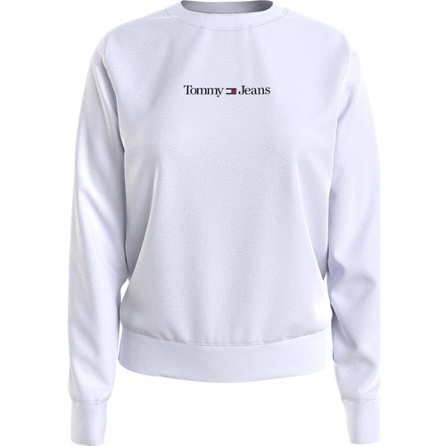 Textil Mulher Sweats Tommy Jeans Reg Serif Linear Sweater Branco