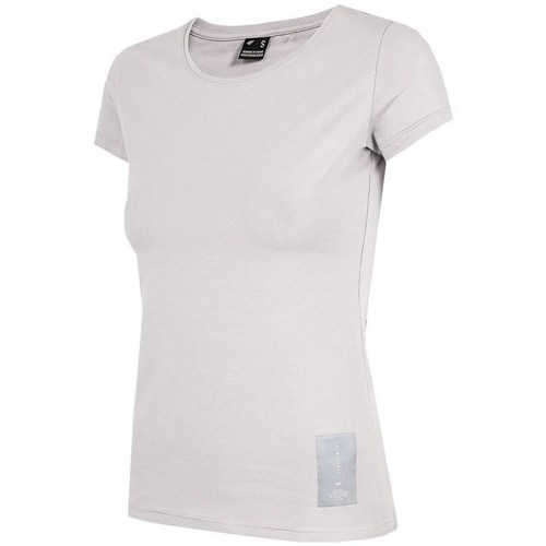 Textil Mulher Short Sleeve Space Dye Performance Knit Shirt 4F TSD020 Branco