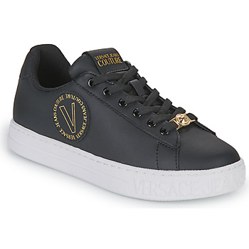 Sapatos Mulher Sapatilhas Versace Jeans Slide Couture 74VA3SK3-ZP236 Preto / Ouro