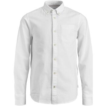 Textil Rapaz Camisas mangas comprida Mesas de centro de exterior 12183229 JJEOXFORD SHIRT-WHITE Branco