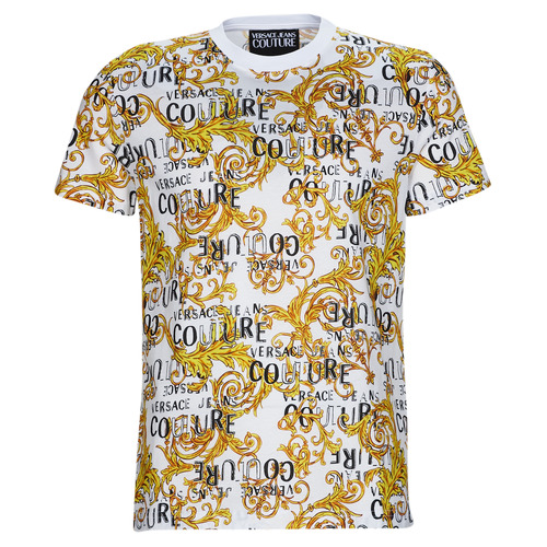 Textil Homem T-Shirt mangas curtas Versace ruched grammy Couture GAH6S0-G03 Branco / Estampado / Barroco