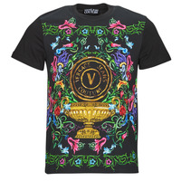 Textil Homem T-Shirt mangas curtas Versace Jeans Couture GAH6SG Preto / Multicolor
