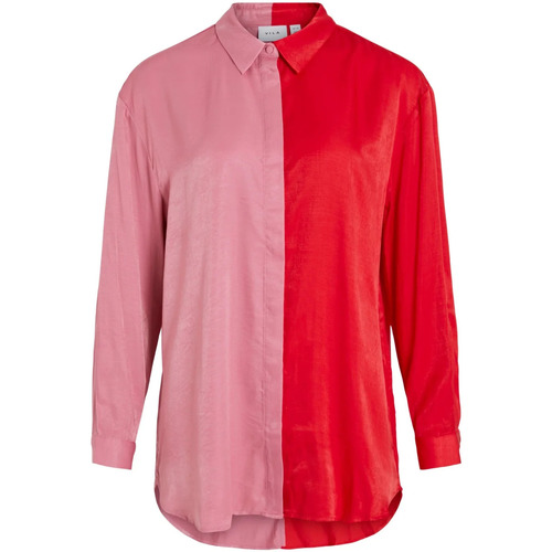 Textil Mulher camisas Vila Camisa Rosa y Roja Rosa
