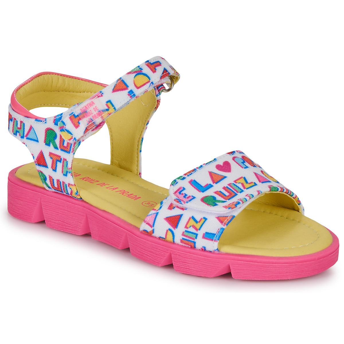 Sapatos Rapariga Sandálias Agatha Ruiz de la Prada Nylon SMILEN Branco / Rosa