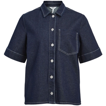 Textil Mulher Tops / Blusas Object Camisa Gemme - Dark Blue Denim Azul
