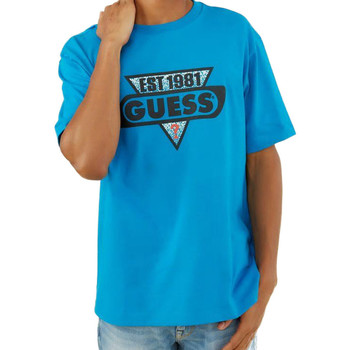 Textil Homem T-shirts e Pólos BLA Guess  Azul