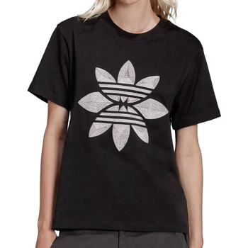 Textil Rapariga s watercolour floral shirt adidas Originals  Preto