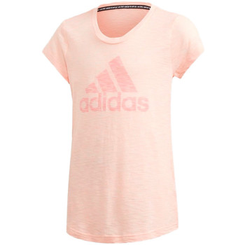Textil Rapariga T-Shirt mangas curtas adidas castanho Originals  Rosa