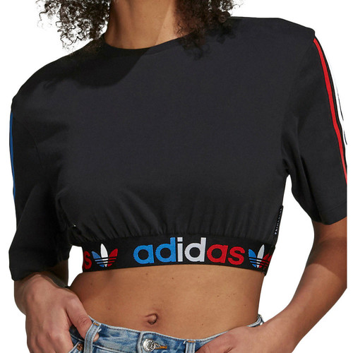 Textil Mulher T-shirts e Pólos zipper adidas Originals  Preto