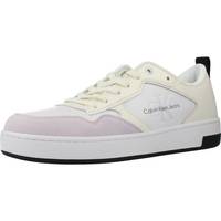 Sapatos Homem Sapatilhas Camiseta Calvin Klein CK Embossed Preto CUPSOLE LOW LTH M0NO Branco