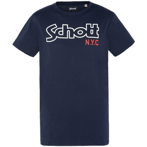Textil Homem T-shirts Hoodie e Pólos Schott  Azul