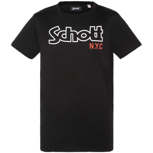 Textil Homem T-Shirt mangas curtas Schott  Preto