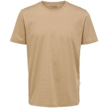 Textil Homem T-shirts e Pólos Selected 16087842 HASPEN-KELP Bege