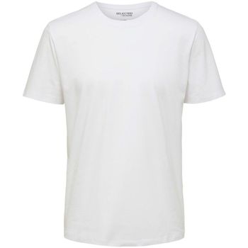 Textil Homem T-shirts e Pólos Selected 16087842 HASPEN-BRIGHT WHITE Branco
