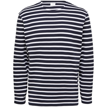 Textil Homem Calvin Klein Jea Selected Noos T-Shirt L/S Briac Stripe - Navy Blazer Azul