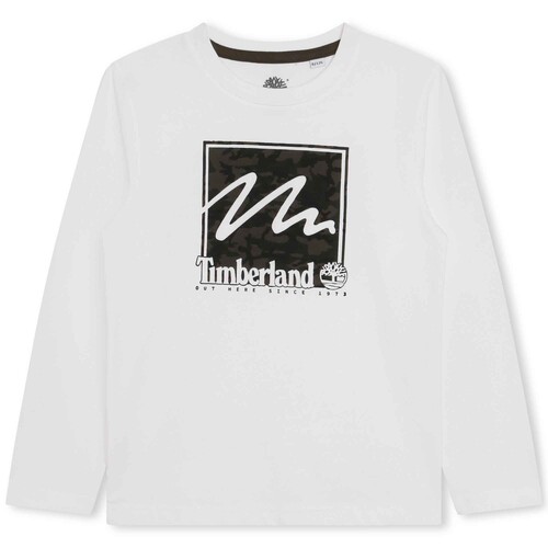 Testud-embellished Rapaz T-Shirt mangas curtas Timberland T25U35-10P-J Branco