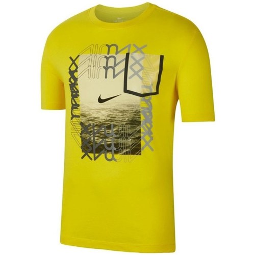 Textil Homem T-Shirt mangas curtas BQ4-1 Nike Club FT Amarelo