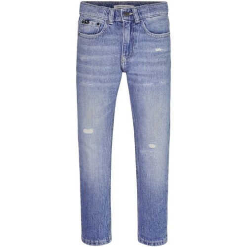 Textil Rapaz Calças Jeans Tiger-print straight-leg jeans Grün IB0IB01550 Azul