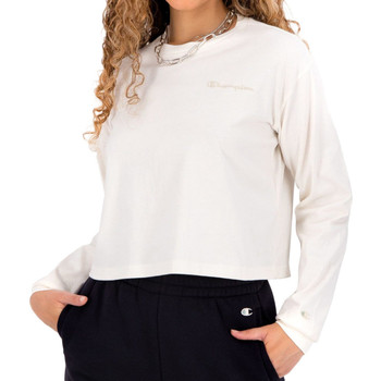 Textil Mulher T-shirt mangas compridas Champion  Branco
