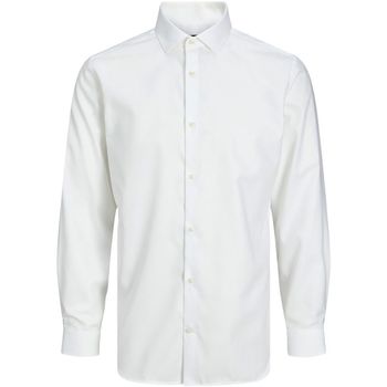 Textil Homem Camisas mangas comprida Jack & Jones 12227385 BLAPARKER-WHITE Branco