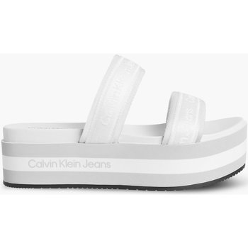 Sapatos Mulher Sandálias Calvin Klein Jeans FLATFORM SANDAL TWOSTRAPS Branco