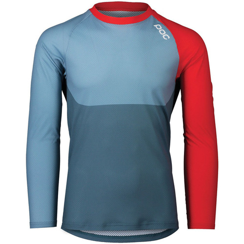 Textil Homem T-shirts e Pólos Poc 52844-8282 MTB PURE LS JERSEY CALCITE BLUE/PROSMANE RED Multicolor