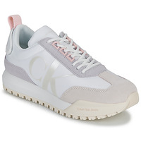 Sapatos Mulher Sapatilhas Плавки Calvin femme klein TOOTHY RUNNER LACEUP MIX PEARL Branco / Bege