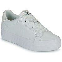 Sapatos Mulher Sapatilhas Trainers CALVIN KLEIN JEANS Low Profile Sneaker Laceup Co YW0YW00057 Eggshell ACF BOLD VULC FLATF LACEUP LTH WN Branco