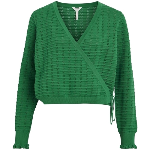 Textil Mulher camisolas Object Casaco Jasmin Cardigan L/S - Fern Green Verde