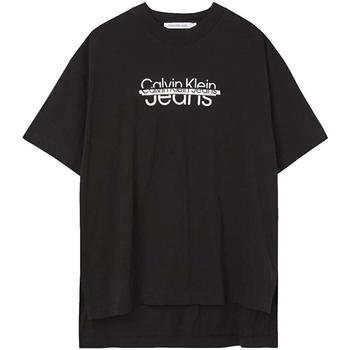 Textil Mulher T-Shirt mangas curtas Calvin Klein Jeans  Preto