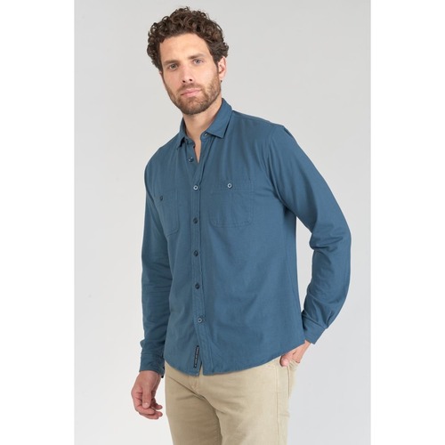 Textil Homem Camisas mangas comprida Alto: 6 a 8cm Camisa ADOL Azul