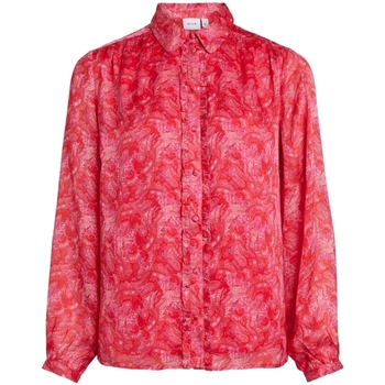 Textil Mulher Lyle & Scott Vintage Vila Camisa Layla Vie L/S - Pink Yarrow Vermelho