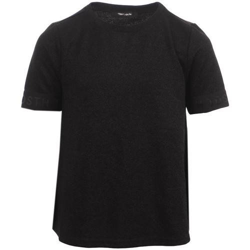 Textil Rapariga Plus Long Sleeve Basic Crew Neck T-shirt Teddy Smith  Preto