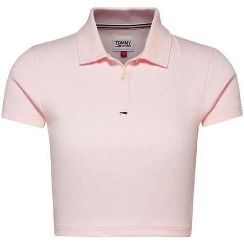 Textil Mulher Polos mangas curta Tommy Jeans  Rosa
