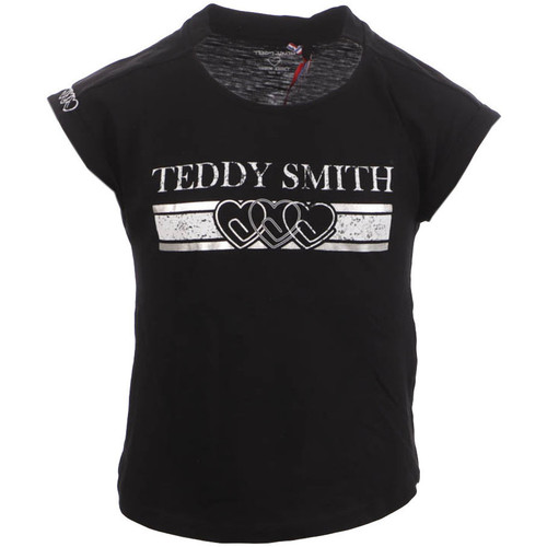 Textil Rapariga T-shirts e Pólos Teddy Smith  Preto