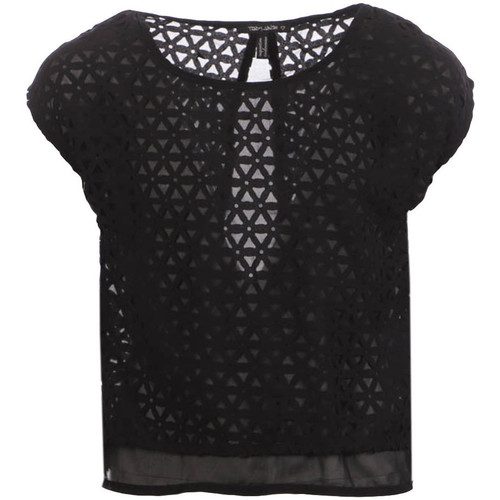 Textil Rapariga geometric-embroidered wool polo shirt Teddy Smith  Preto
