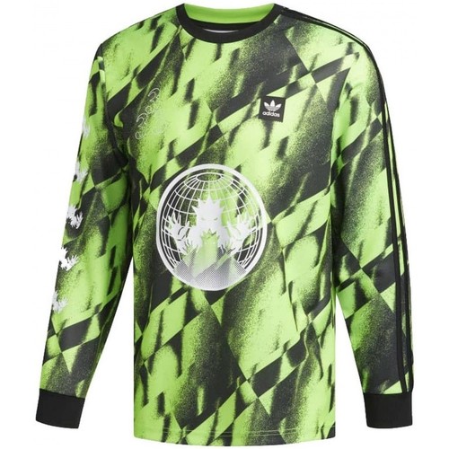 Textil Homem T-shirts e Pólos adidas Originals eco-washed cat-patch organic denim shirt Verde