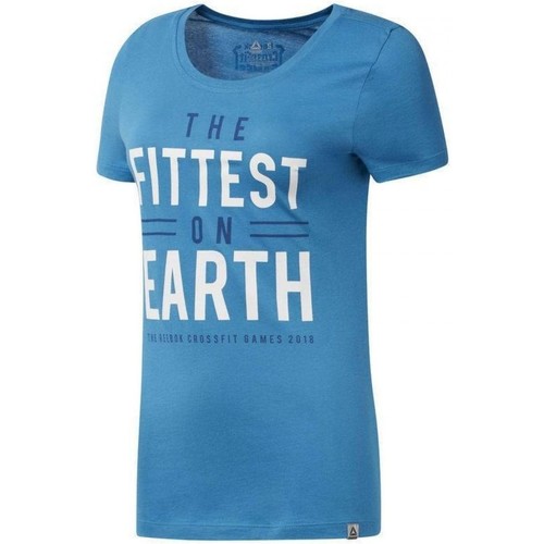 Textil Mulher Reebok Camo T Shirt Reebok Sport Crossfit Games Fittest On Earth Azul