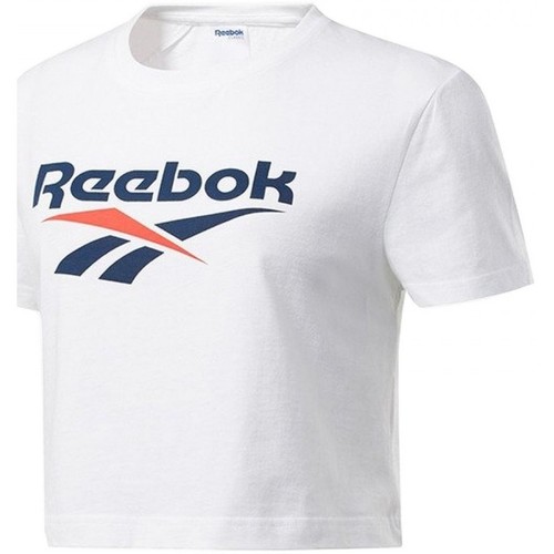 Textil Mulher Reebok Camo T Shirt Reebok Sport Cl F Vector Crop Tee Branco