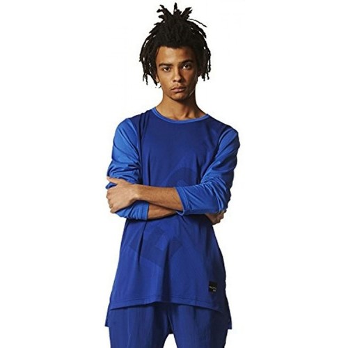 Textil Homem T-shirts e Pólos adidas Originals Eqt Em Ls Tee Azul