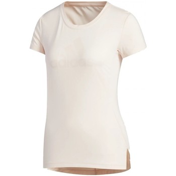 Textil Mulher Camper T-Shirt in Colour-Block-Optik Weiß adidas Originals Glam On Bos Tee Rosa