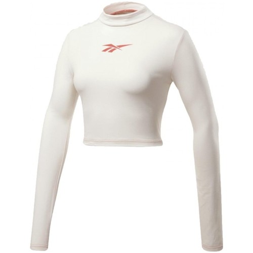 Textil Mulher Reebok Camo T Shirt Reebok Sport Cropped Ls Vector Tee Branco